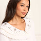 Embellished Collar V-Neck Cardigan