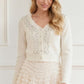 Embellished V-Neck Short Cardigan