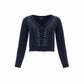 Embellished V-Neck Short Cardigan