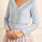 Embellished V-Neck Short Cardigan