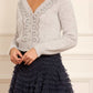 Embellished V-Neck Short Cardigan