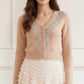 Embellished V-Neck Short Cardigan