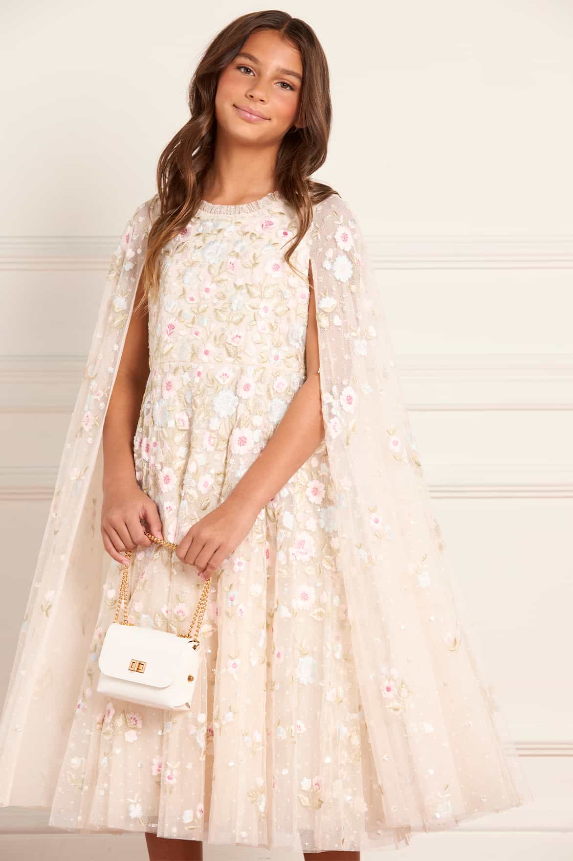 Ethereal Blooms Cape Kids Dress