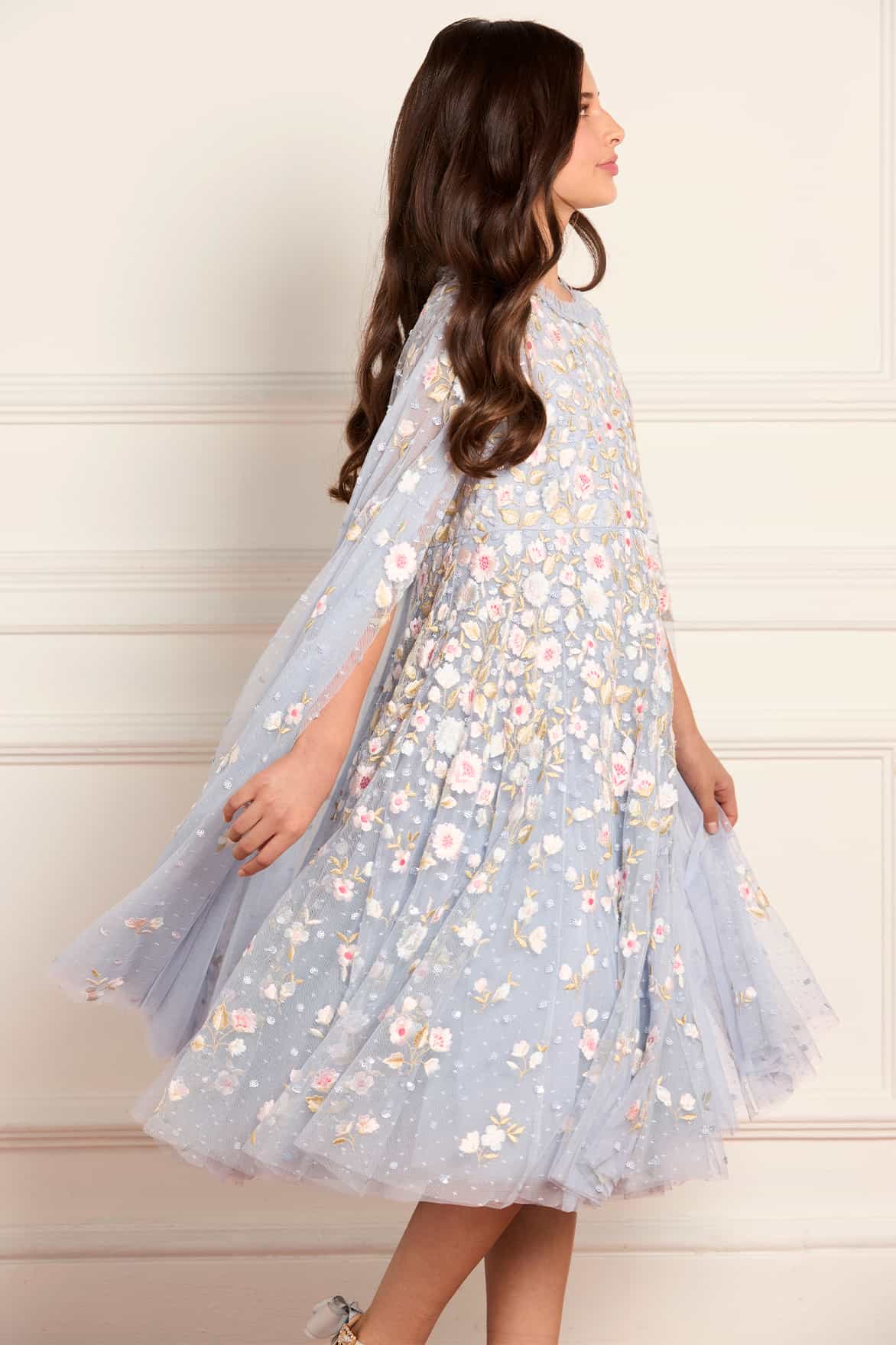 Ethereal Blooms Cape Kids Dress
