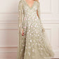 Ethereal Blooms Cape Sleeve Ankle Gown