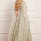 Ethereal Blooms Cape Sleeve Ankle Gown