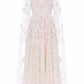 Ethereal Blooms Cape Sleeve Ankle Gown
