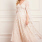 Ethereal Blooms Cape Sleeve Ankle Gown