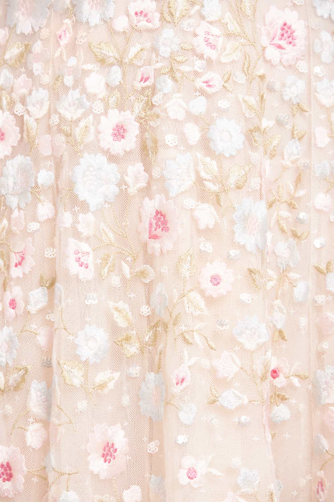 Ethereal Blooms Cape Sleeve Ankle Gown