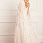 Ethereal Blooms Cape Sleeve Ankle Gown