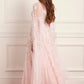 Ethereal Blooms Cape Sleeve Ankle Gown