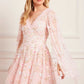 Ethereal Blooms Cape Sleeve Micro Mini Dress