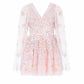 Ethereal Blooms Cape Sleeve Micro Mini Dress