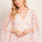 Ethereal Blooms Cape Sleeve Micro Mini Dress
