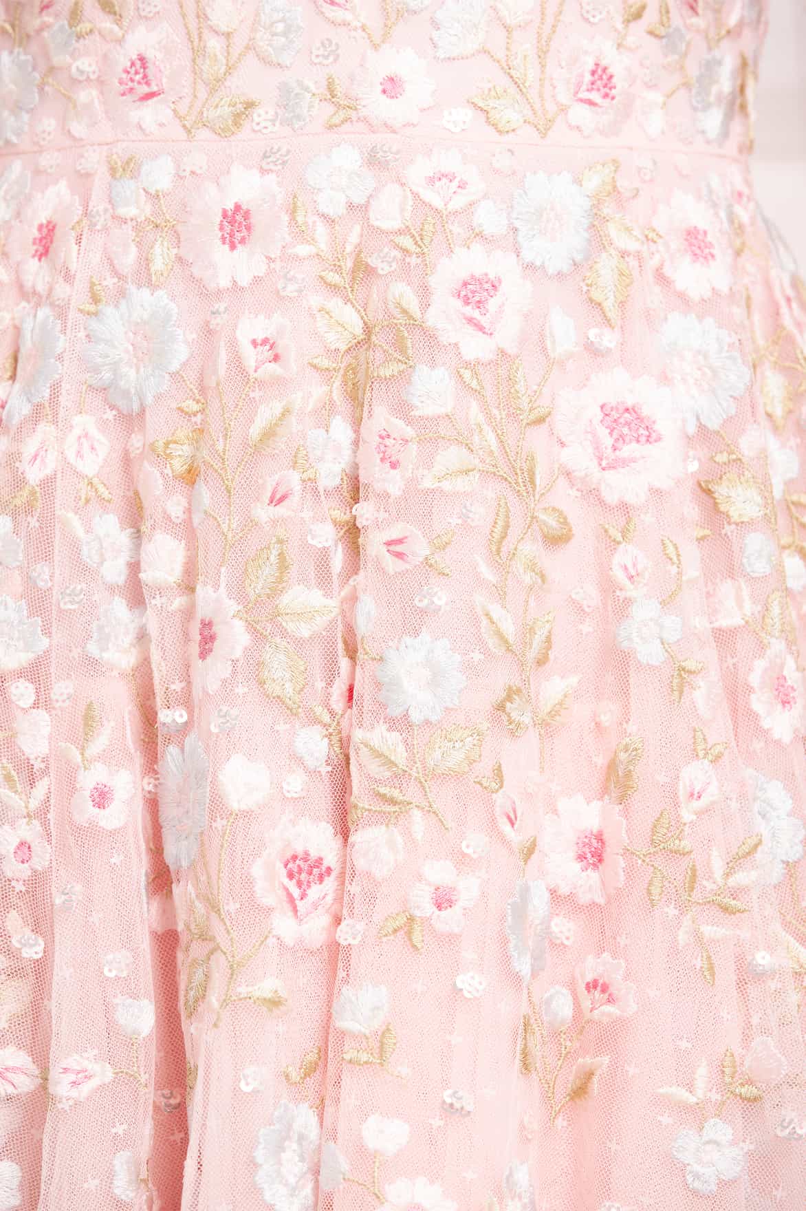 Ethereal Blooms Cape Sleeve Micro Mini Dress