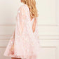 Ethereal Blooms Cape Sleeve Micro Mini Dress