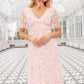 Ethereal Blooms Frill Ankle Gown