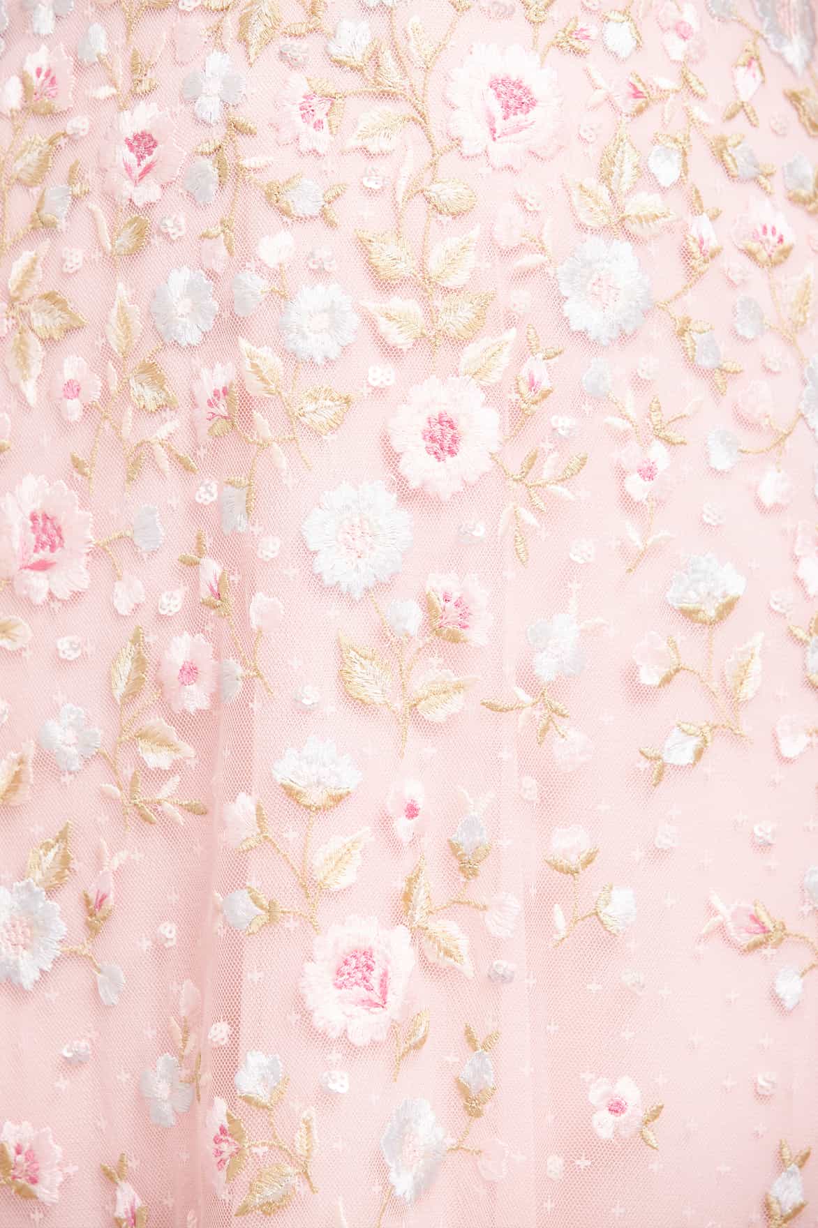 Ethereal Blooms Frill Ankle Gown