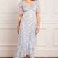 Ethereal Blooms Frill Ankle Gown