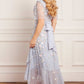 Ethereal Blooms Frill Ankle Gown