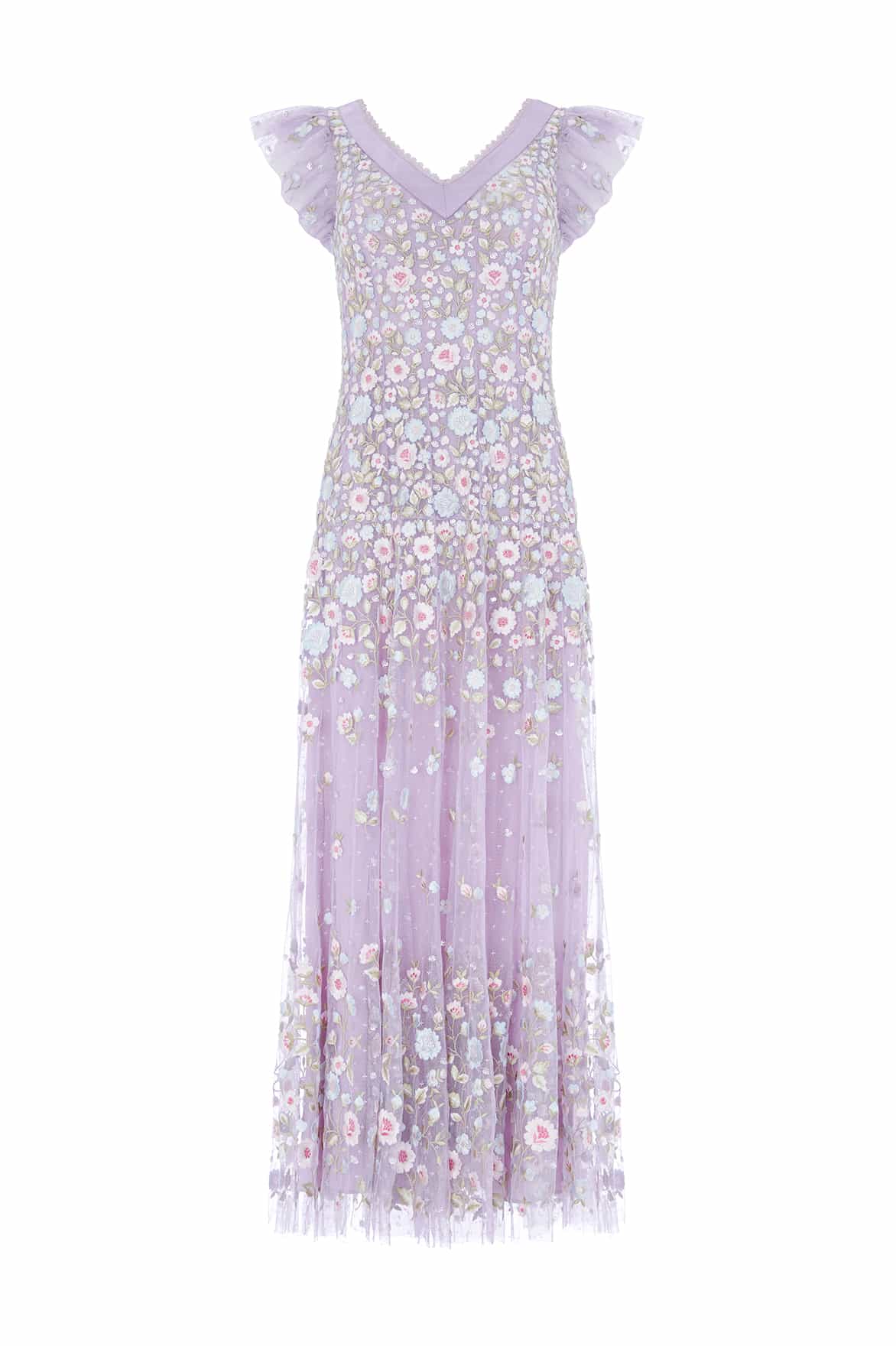 Ethereal Blooms Short Sleeve Ankle Gown