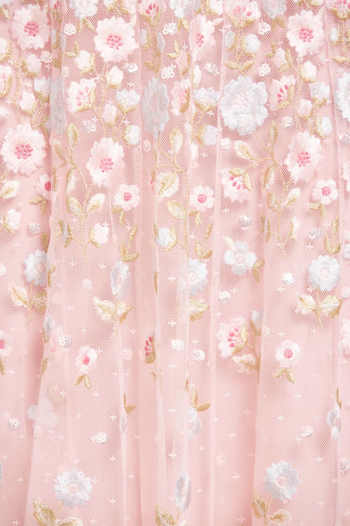 Ethereal Blooms Short Sleeve Ankle Gown