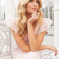 Ethereal Blooms Short Sleeve Ankle Gown