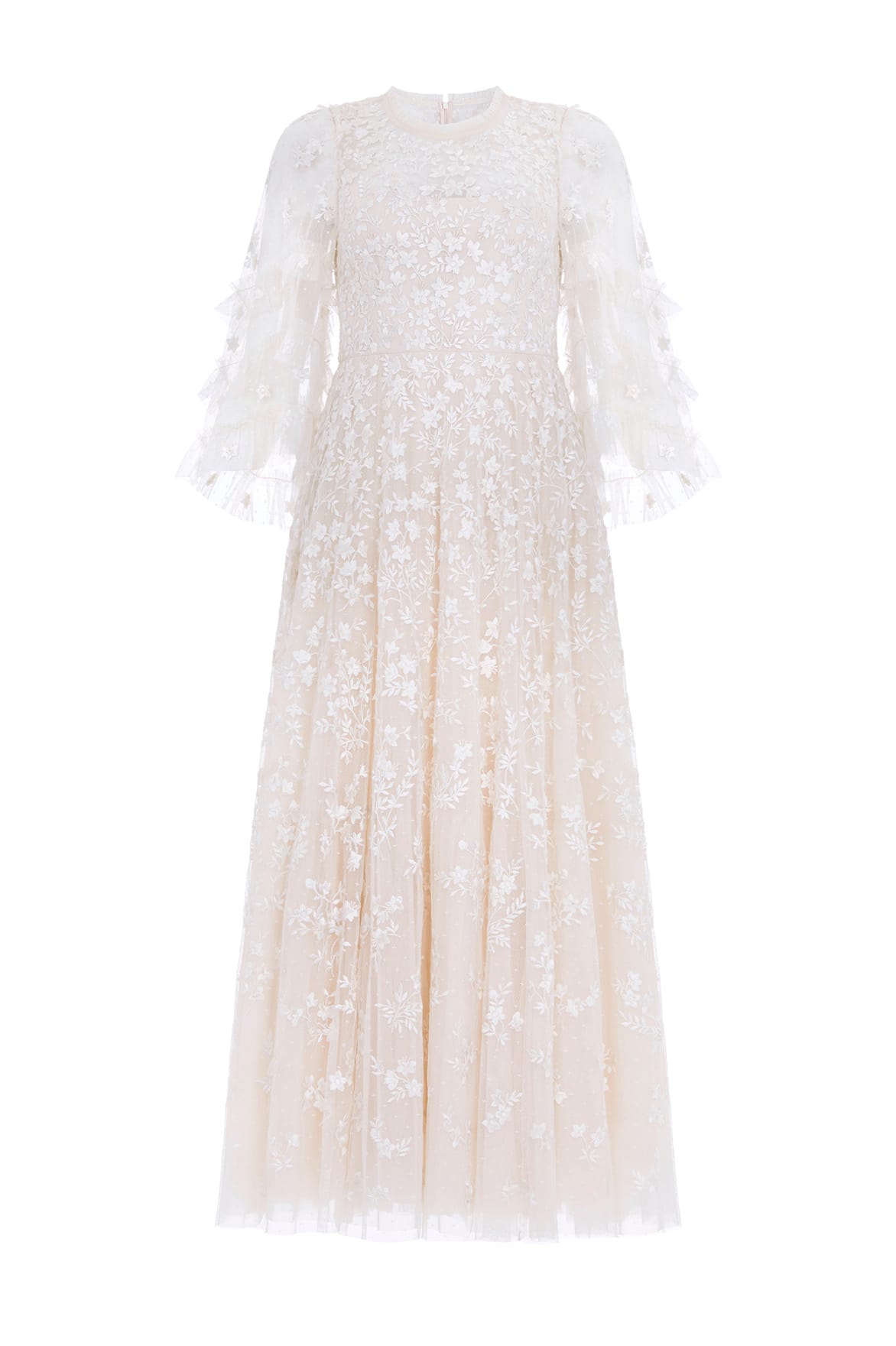 Everett Bloom Round Neck Ankle Gown