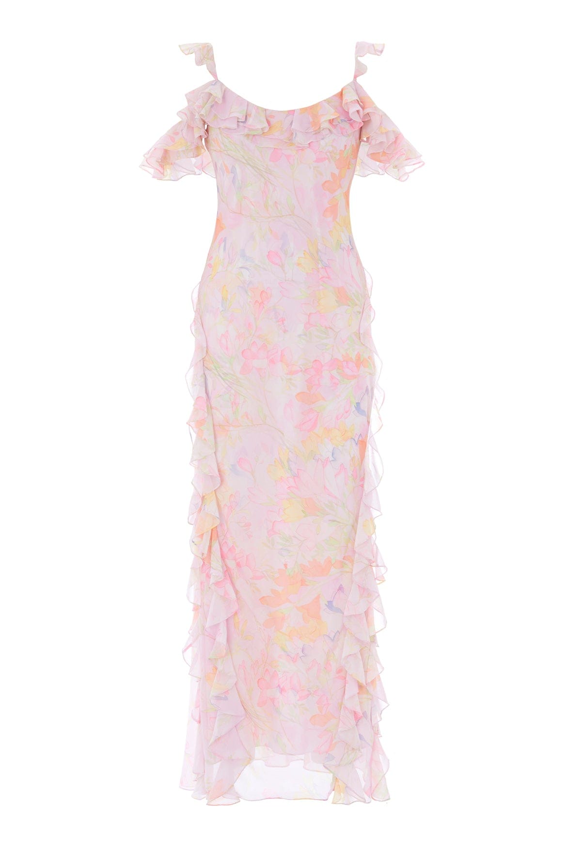 Floating Freesias Georgette Cami Gown
