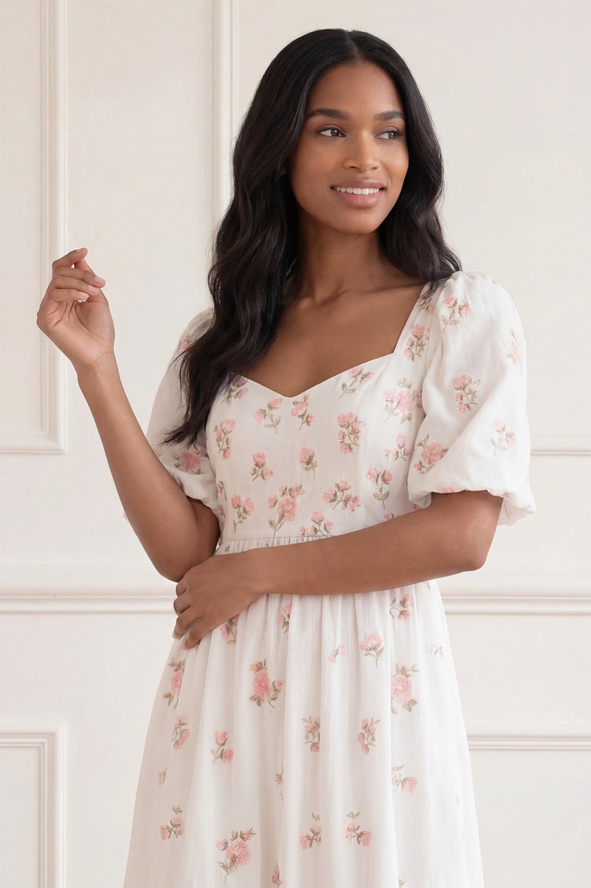 Flora Ditsy Cotton Ankle Gown