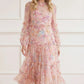 Floral Diamond Ruffle Ballerina Dress