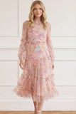 Floral Diamond Ruffle Ballerina Dress