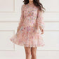 Floral Diamond Ruffle Dress