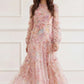 Floral Diamond Ruffle Gown