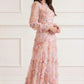Floral Diamond Ruffle Gown