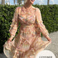 Floral Diamond Ruffle Gown