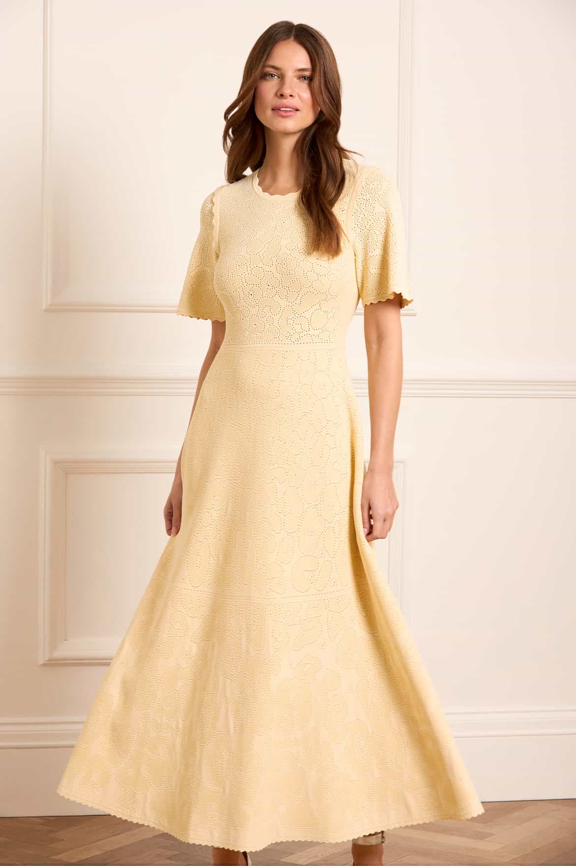 Floral Pointelle Knit Gown