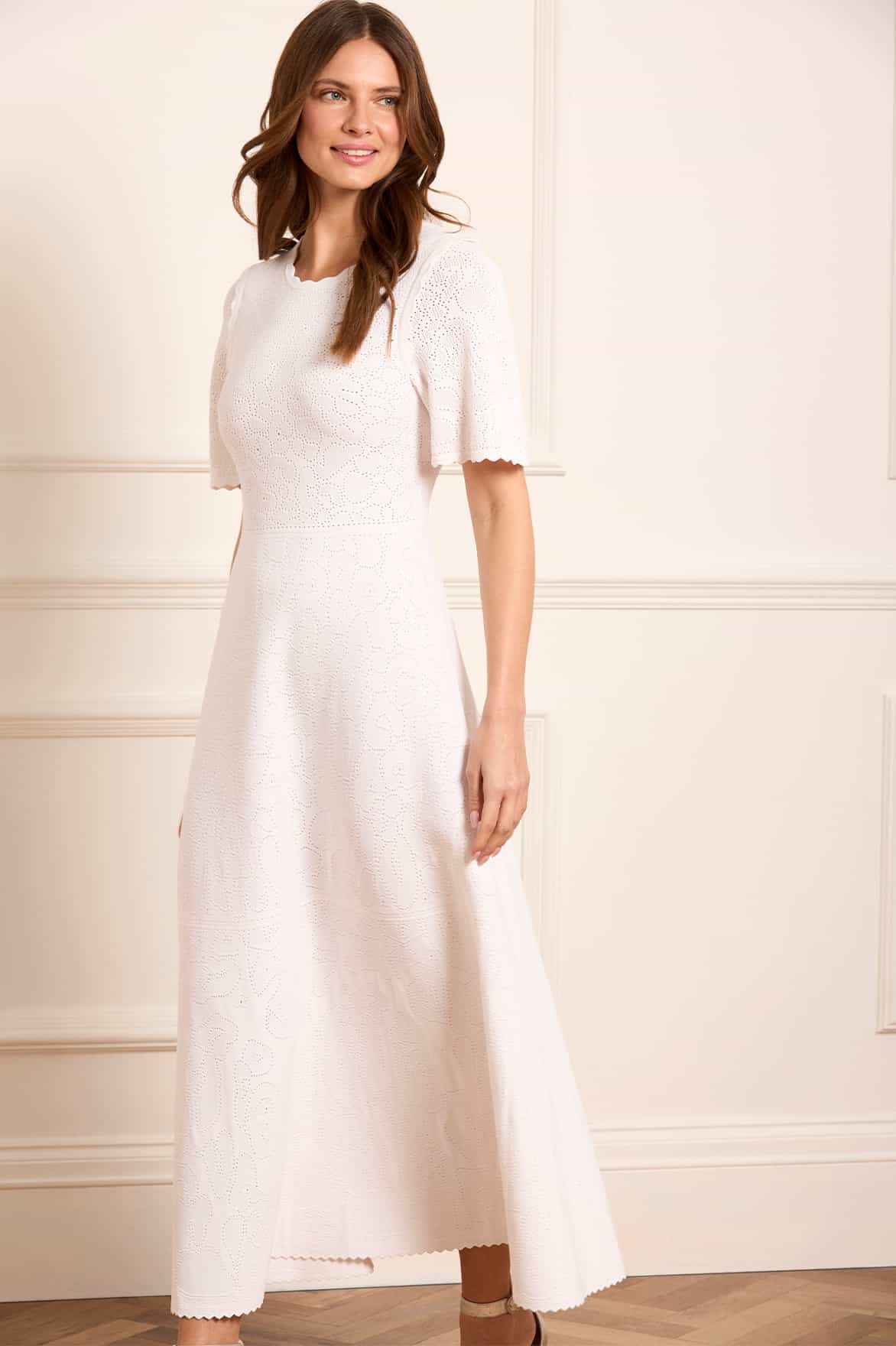 Floral Pointelle Knit Gown