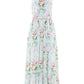Floral Ribbon Cotton Halter Ankle Gown