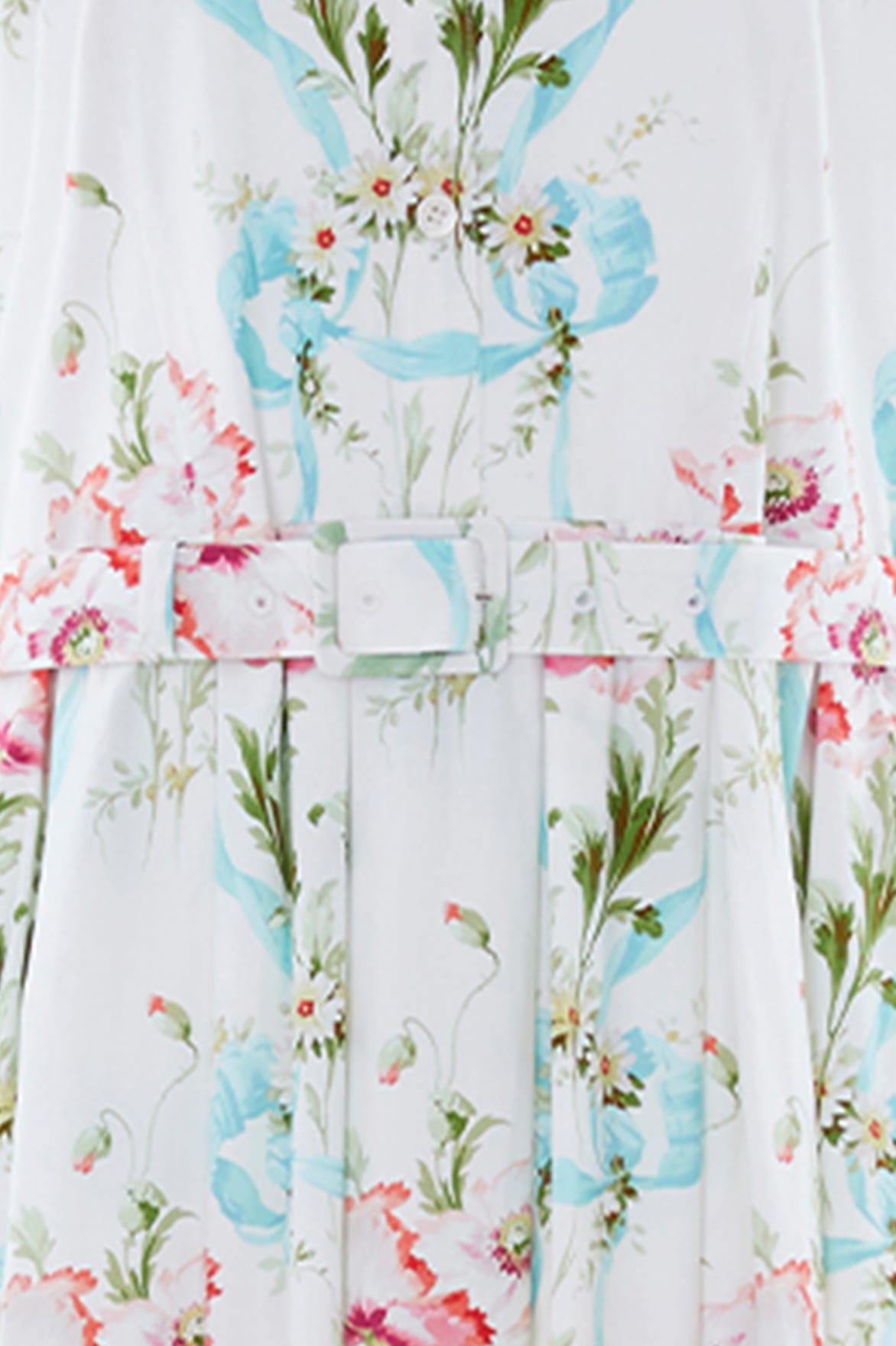 Floral Ribbon Cotton Halter Ankle Gown