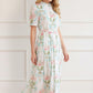 Floral Ribbon Cotton Short Sleeve Ballerina Dress
