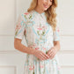 Floral Ribbon Cotton Short Sleeve Ballerina Dress