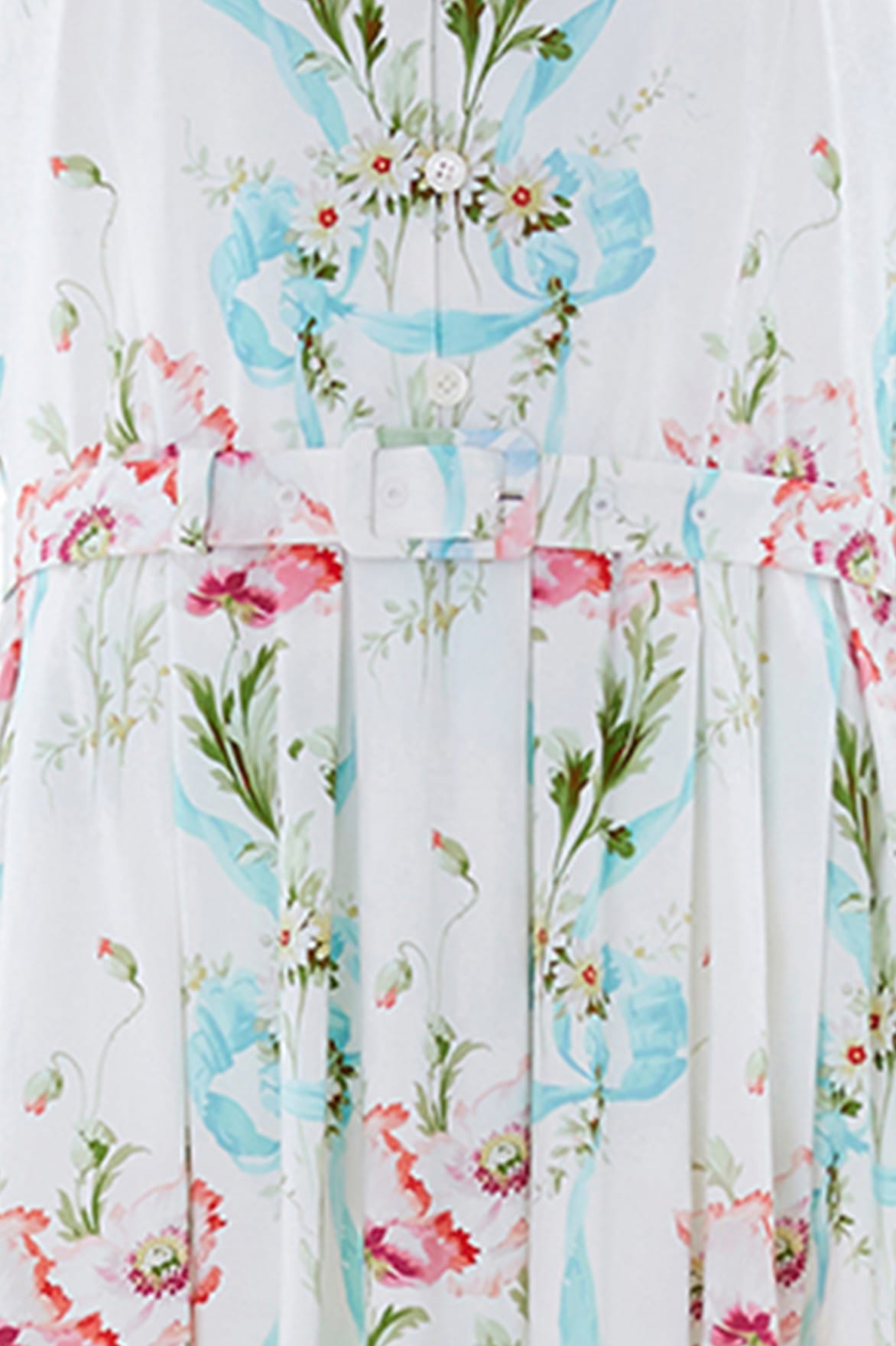 Floral Ribbon Cotton Short Sleeve Ballerina Dress