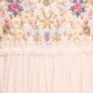 Flowerbed Embroidery Bodice Round Neck Ankle Gown