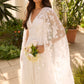 Freesia Shimmer Cape Sleeve Ankle Gown