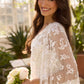 Freesia Shimmer Cape Sleeve Ankle Gown