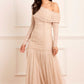 Gigi Dot One-Shoulder Rouched Gown