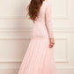 Gigi Lace One-Shoulder Rouched Gown