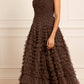Hattie Ruffle Strapless Ankle Gown