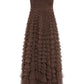 Hattie Ruffle Strapless Ankle Gown